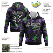 Load image into Gallery viewer, Custom Stitched Black White 3D Pattern Design Flame Motorcycle Motocross Racing Sports Pullover Sweatshirt Hoodie
