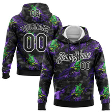 Load image into Gallery viewer, Custom Stitched Black White 3D Pattern Design Flame Motorcycle Motocross Racing Sports Pullover Sweatshirt Hoodie
