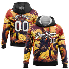 Load image into Gallery viewer, Custom Stitched Yellow White-Black 3D Pattern Design Motorcycle Motocross Racing Sports Pullover Sweatshirt Hoodie
