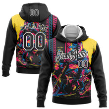 Load image into Gallery viewer, Custom Stitched Black White 3D Pattern Design Motorcycle Motocross Racing Sports Pullover Sweatshirt Hoodie

