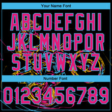 Load image into Gallery viewer, Custom Stitched Black Hot Pink-Sky Blue 3D Pattern Design Motorcycle Motocross Racing Sports Pullover Sweatshirt Hoodie
