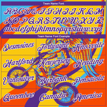 Load image into Gallery viewer, Custom Stitched Yellow Purple Orange-White 3D Pattern Design Motorcycle Motocross Racing Sports Pullover Sweatshirt Hoodie

