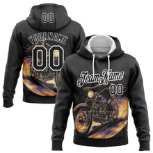 Load image into Gallery viewer, Custom Stitched Black White 3D Pattern Design Motorcycle Motocross Skull Racing Sports Pullover Sweatshirt Hoodie
