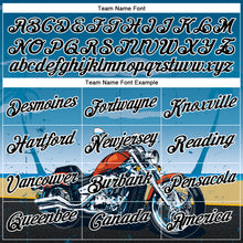 Load image into Gallery viewer, Custom Stitched Blue Black-White 3D Pattern Design Motorcycle Motocross Racing Sports Pullover Sweatshirt Hoodie

