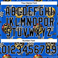 Load image into Gallery viewer, Custom Stitched Blue Black-White 3D Pattern Design Motorcycle Motocross Helmet Skull Racing Sports Pullover Sweatshirt Hoodie
