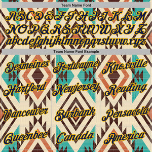 Custom Stitched City Cream Navy-Gold 3D Pattern Design Tribal Ethnic Native American Sports Pullover Sweatshirt Hoodie