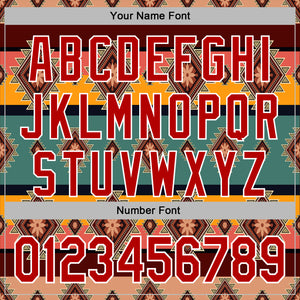Custom Stitched Brown Red-White 3D Pattern Design Tribal Ethnic Native American Sports Pullover Sweatshirt Hoodie