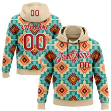 Load image into Gallery viewer, Custom Stitched City Cream Red-White 3D Pattern Design Tribal Ethnic Native American Sports Pullover Sweatshirt Hoodie
