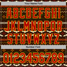 Load image into Gallery viewer, Custom Stitched Brown Red-Yellow 3D Pattern Design Tribal Ethnic Native American Sports Pullover Sweatshirt Hoodie
