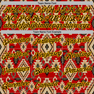 Custom Stitched Red Brown-Yellow 3D Pattern Design Tribal Ethnic Native American Sports Pullover Sweatshirt Hoodie
