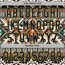 Load image into Gallery viewer, Custom Stitched Black Navy-Gold 3D Pattern Design Tribal Ethnic Native American Sports Pullover Sweatshirt Hoodie
