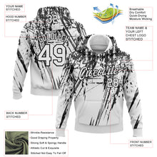 Загрузить изображение в средство просмотра галереи, Custom Stitched White Black 3D Pattern Design Splash Grunge Art Sports Pullover Sweatshirt Hoodie
