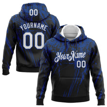 Load image into Gallery viewer, Custom Stitched Black White-Royal 3D Pattern Design Splash Grunge Art Sports Pullover Sweatshirt Hoodie
