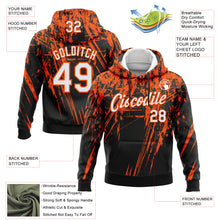 Load image into Gallery viewer, Custom Stitched Black White-Orange 3D Pattern Design Splash Grunge Art Sports Pullover Sweatshirt Hoodie
