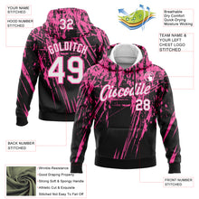 Load image into Gallery viewer, Custom Stitched Black White-Pink 3D Pattern Design Splash Grunge Art Sports Pullover Sweatshirt Hoodie

