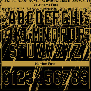 Custom Stitched Black Old Gold 3D Pattern Design Splash Grunge Art Sports Pullover Sweatshirt Hoodie