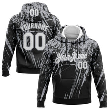 Load image into Gallery viewer, Custom Stitched Black White-Gray 3D Pattern Design Splash Grunge Art Sports Pullover Sweatshirt Hoodie
