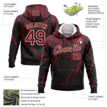 Laden Sie das Bild in den Galerie-Viewer, Custom Stitched Black Crimson-Cream 3D Pattern Design Splash Grunge Art Sports Pullover Sweatshirt Hoodie
