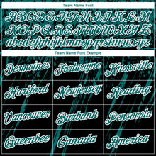Load image into Gallery viewer, Custom Stitched Black Teal-White 3D Pattern Design Splash Grunge Art Sports Pullover Sweatshirt Hoodie
