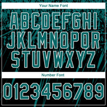 Load image into Gallery viewer, Custom Stitched Black Teal-White 3D Pattern Design Splash Grunge Art Sports Pullover Sweatshirt Hoodie
