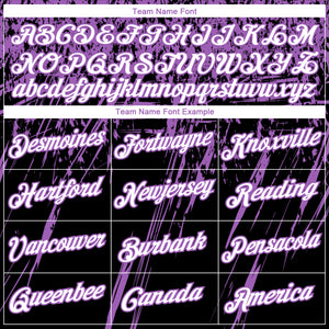 Custom Stitched Black White-Medium Purple 3D Pattern Design Splash Grunge Art Sports Pullover Sweatshirt Hoodie