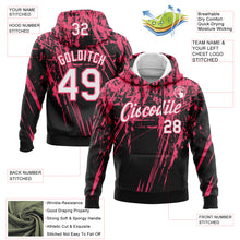 Laden Sie das Bild in den Galerie-Viewer, Custom Stitched Black White-Neon Pink 3D Pattern Design Splash Grunge Art Sports Pullover Sweatshirt Hoodie
