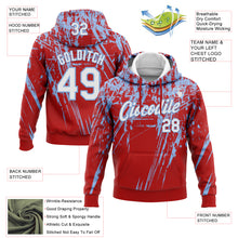 Charger l&#39;image dans la galerie, Custom Stitched Red White-Light Blue 3D Pattern Design Splash Grunge Art Sports Pullover Sweatshirt Hoodie

