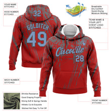 Charger l&#39;image dans la galerie, Custom Stitched Red Light Blue-Steel Gray 3D Pattern Design Splash Grunge Art Sports Pullover Sweatshirt Hoodie
