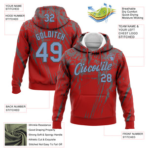 Custom Stitched Red Light Blue-Steel Gray 3D Pattern Design Splash Grunge Art Sports Pullover Sweatshirt Hoodie