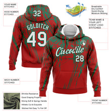 Charger l&#39;image dans la galerie, Custom Stitched Red White-Kelly Green 3D Pattern Design Splash Grunge Art Sports Pullover Sweatshirt Hoodie
