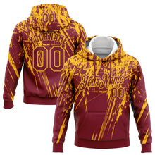Загрузить изображение в средство просмотра галереи, Custom Stitched Crimson Gold 3D Pattern Design Splash Grunge Art Sports Pullover Sweatshirt Hoodie

