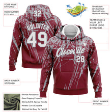 Загрузить изображение в средство просмотра галереи, Custom Stitched Crimson White-Gray 3D Pattern Design Splash Grunge Art Sports Pullover Sweatshirt Hoodie
