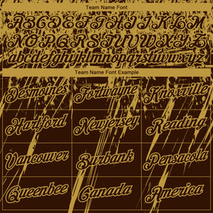 Custom Stitched Brown Old Gold 3D Pattern Design Splash Grunge Art Sports Pullover Sweatshirt Hoodie