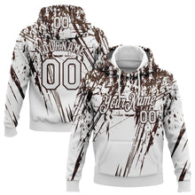 Загрузить изображение в средство просмотра галереи, Custom Stitched White Brown 3D Pattern Design Splash Grunge Art Sports Pullover Sweatshirt Hoodie
