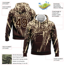 Laden Sie das Bild in den Galerie-Viewer, Custom Stitched Brown Cream 3D Pattern Design Splash Grunge Art Sports Pullover Sweatshirt Hoodie
