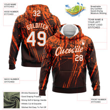 Laden Sie das Bild in den Galerie-Viewer, Custom Stitched Brown White-Orange 3D Pattern Design Splash Grunge Art Sports Pullover Sweatshirt Hoodie
