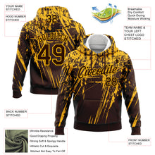 Laden Sie das Bild in den Galerie-Viewer, Custom Stitched Brown Gold 3D Pattern Design Splash Grunge Art Sports Pullover Sweatshirt Hoodie
