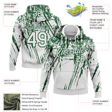 Загрузить изображение в средство просмотра галереи, Custom Stitched White Green 3D Pattern Design Splash Grunge Art Sports Pullover Sweatshirt Hoodie
