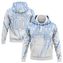 Загрузить изображение в средство просмотра галереи, Custom Stitched White Light Blue 3D Pattern Design Splash Grunge Art Sports Pullover Sweatshirt Hoodie
