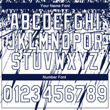Загрузить изображение в средство просмотра галереи, Custom Stitched White Navy 3D Pattern Design Splash Grunge Art Sports Pullover Sweatshirt Hoodie
