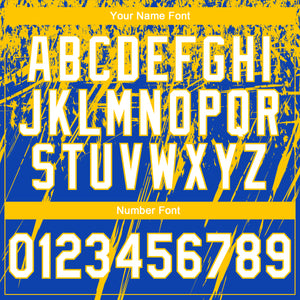 Custom Stitched Thunder Blue White-Yellow 3D Pattern Design Splash Grunge Art Sports Pullover Sweatshirt Hoodie