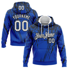 Загрузить изображение в средство просмотра галереи, Custom Stitched Thunder Blue White-Black 3D Pattern Design Splash Grunge Art Sports Pullover Sweatshirt Hoodie
