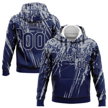 Load image into Gallery viewer, Custom Stitched Navy Gray 3D Pattern Design Splash Grunge Art Sports Pullover Sweatshirt Hoodie
