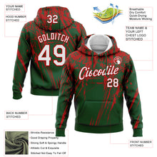 Laden Sie das Bild in den Galerie-Viewer, Custom Stitched Green White-Red 3D Pattern Design Splash Grunge Art Sports Pullover Sweatshirt Hoodie
