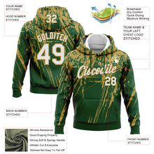 Laden Sie das Bild in den Galerie-Viewer, Custom Stitched Green White-Old Gold 3D Pattern Design Splash Grunge Art Sports Pullover Sweatshirt Hoodie
