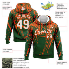 Laden Sie das Bild in den Galerie-Viewer, Custom Stitched Green White-Orange 3D Pattern Design Splash Grunge Art Sports Pullover Sweatshirt Hoodie
