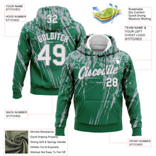 Load image into Gallery viewer, Custom Stitched Kelly Green White-Gray 3D Pattern Design Splash Grunge Art Sports Pullover Sweatshirt Hoodie
