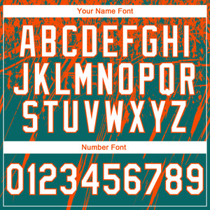 Custom Stitched Teal White-Orange 3D Pattern Design Splash Grunge Art Sports Pullover Sweatshirt Hoodie