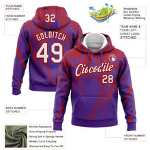 Загрузить изображение в средство просмотра галереи, Custom Stitched Purple White-Red 3D Pattern Design Splash Grunge Art Sports Pullover Sweatshirt Hoodie
