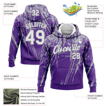 Загрузить изображение в средство просмотра галереи, Custom Stitched Purple White-Gray 3D Pattern Design Splash Grunge Art Sports Pullover Sweatshirt Hoodie
